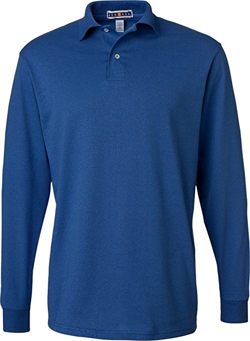 Jerzees Men's Jersey Long Sleeve Polo with Spotshield