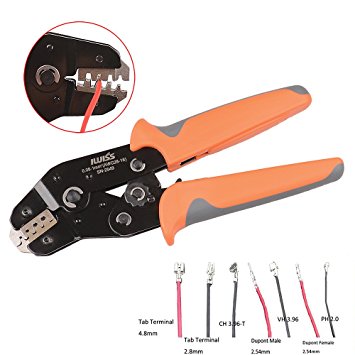IWISS SN-2549 Crimping Tools for AWG28-18 (0.08-1.0 mm2) PH2.0/XH2.54/Dupont 2.54/2.8/3.0/3.96/4.8/KF2510/JST Terminal Crimper Plier Ratcheting Wire Connector Crimping Tool