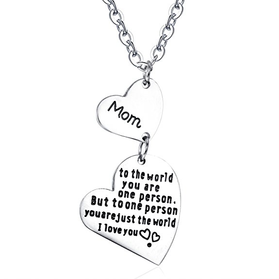 Udobuy The Love Between Mother and Daughter Is Forever Heart Charm Necklace Mom Daughter Jewelry Best Mother's Day Gifts From Daughter