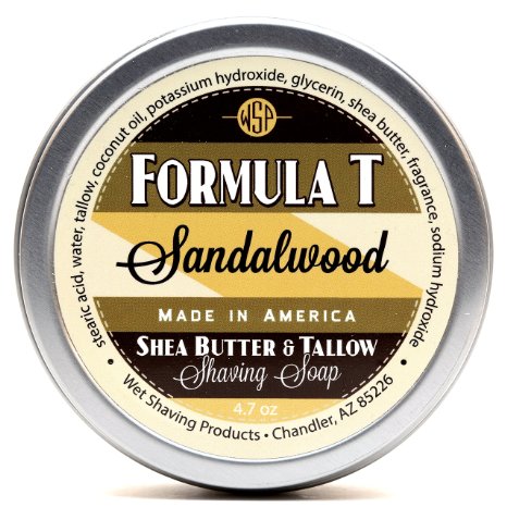 Shaving Soap WSP Formula T 47 Oz Made with Shea Butter and Tallow Sandalwood