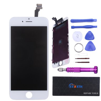 RSTH White LCD Screen Touch Digitizer Display Frame Assembly Replacement for iPhone 6 4.7 inch,Repair Tool Kit[Ship From USA]