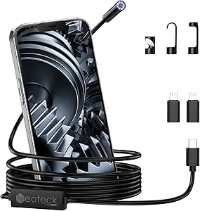 Neoteck Endoskopkamera 1920P HD Snake Inspektion Endoskop Wasserdicht mit 8 LED Leuchten Inspektionskamera Kanal-Kamera Handy für Android- und iOS-Smartphone (5M)