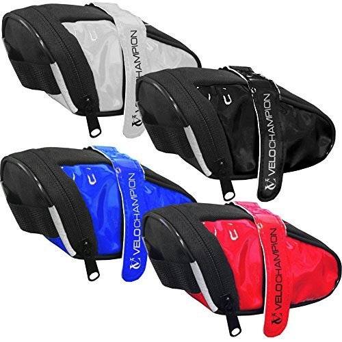 VeloChampion Slick Bike Seat Pack - Black, Blue, Red Or White Saddle Bag