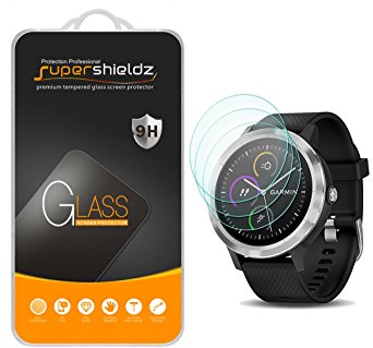 [3-Pack] Supershieldz for Garmin vívoactive 3 Tempered Glass Screen Protector, Anti-Scratch, Bubble Free, Lifetime Replacement Warranty