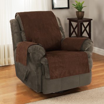 Furniture Fresh - New and Improved Anti-Slip Grip Furniture Protector with Stay Put Straps and Water Resistant Microsuede Fabric Recliner Chocolate