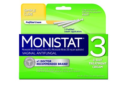 Monistat 3 Vaginal Antifungal Medication, 0.18-Ounce, 3 Prefilled Applicators
