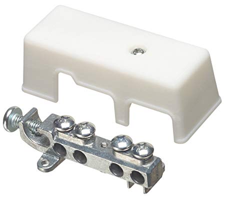 Arlington GB5-1 White Intersystem Zinc Grounding Bridge with Plastic Cover, 4-1/2-Inch