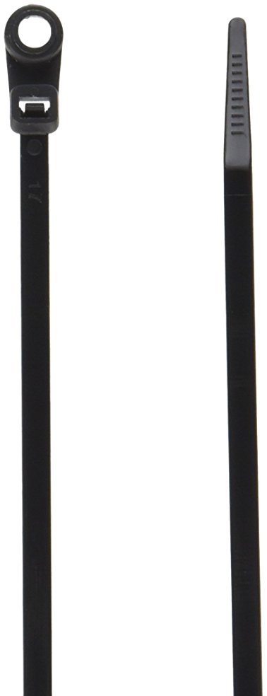 Monoprice 105785 8-Inch 40LBS Mountable head Cable Tie, 100-Piece/Pack, Black (Discontinued by Manufacturer)