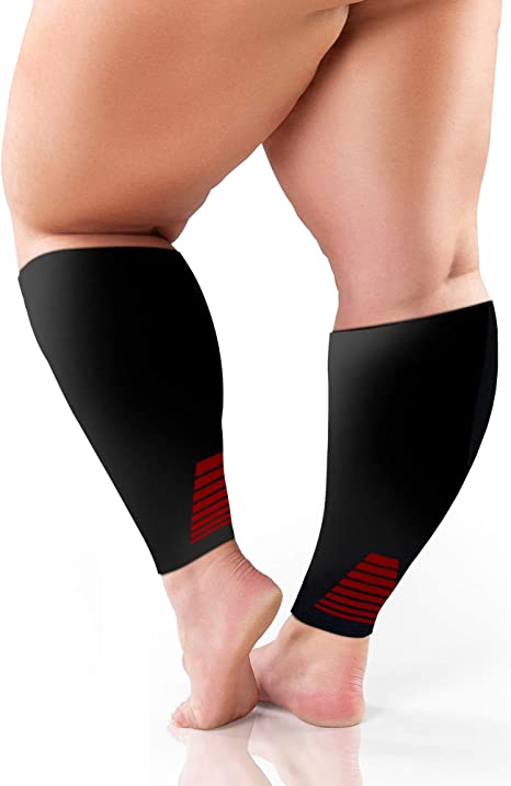 BAMS Plus Size Compression Socks Wide Calf Sleeve XXL - Premium Bamboo Extra Wide Large Graduated Toeless Socks for Swelling Pain Edema, Nurses, Seniors, Flights, Unisex