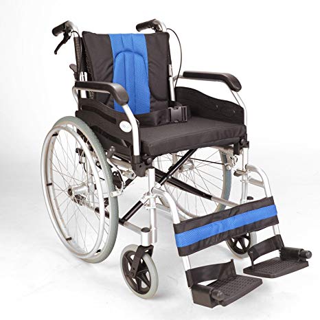 Lightweight folding Aluminium narrow self propelled wheelchair 16" seat width ECSP01-16