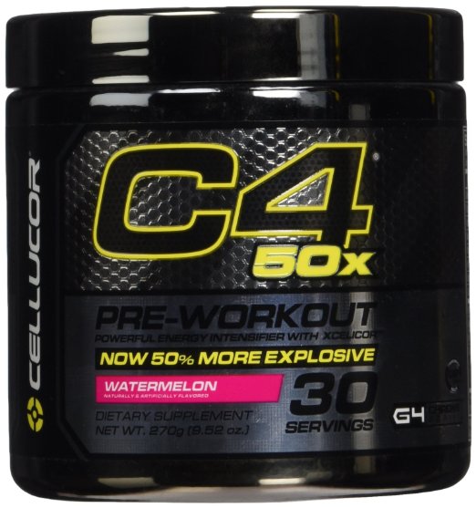 Cellucor C4 50x High Energy Pre Workout Supplement, Watermelon, 30 Count