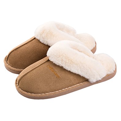Haloyo Womens Slipper, Fluffy Slip On House Mens Slippers Clog Soft Indoor Outdoor Slipper for Winter