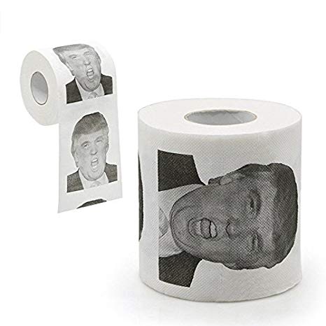 angju Donald Trump Humour Toilet Paper Roll Novelty Funny Gag Gift Dump with Trump