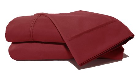 D. Charles Luxury Microfiber Sheets with Near Cotton Finish and 3 Extra Bonus Pillowcases (Burgundy, Twin)