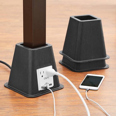 Bed Risers with USB Ports & Outlets