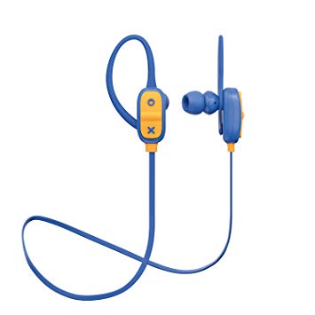 Bluetooth Wireless Earbuds | Secure Ear-hook, 7 Hour Playtime, 30 Foot Range, Hands-Free Calling, Sweat Resistant | JAM Live Large Earphones Blue