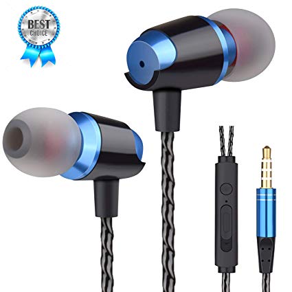 Earbuds Earphones with Pure Sound and Powerful Bass Headphones with Stereo Mic&Remote Noise Isolating Headsets Control Earphone Wired Headphone in-Ear Ear Buds for Samsung Android Smart Phone