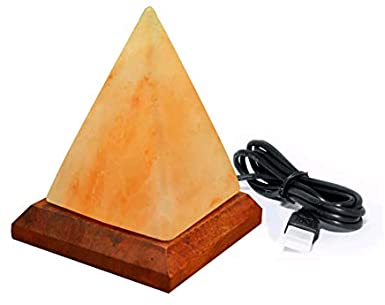 Natural HIMALAYAN SALT Pyramid Mini Crystal Rock Salt LAMP Natural Healing 100% Genuine (Mini-USB)