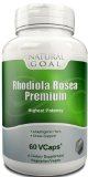 Rhodiola Rosea Premium - Eases Stress Fights Physical and Mental Fatigue - Boosts Energy Mental Acuity and More - Veg Formula 100 Natural Extract Supplement - Lifetime 100 Money Back Guarantee