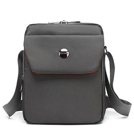 CoolBELL 10.6 inches shoulder bag Fabric messenger bag iPad carrying case Hand bag Tablet Briefcase Waterproof Oxford cloth laptop computer shoulder bag for iPad/Men/Women/College/Teen,Grey