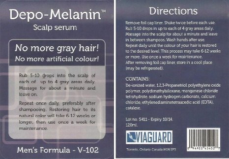 Mens Depo-melanin TM Scalp Serum A Pc-kus- Pseudocatalasenatural Catalase Long Life Stabilized Formulation Mens Formula No More Gray Hair  No More Artificial Color Expedited Shipping Is Available