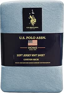 U.S. Polo Assn. All Season, Soft and Cozy T-Shirt Material, 1800 Thread Count 4-Piece Heather Jersey Sheet Set