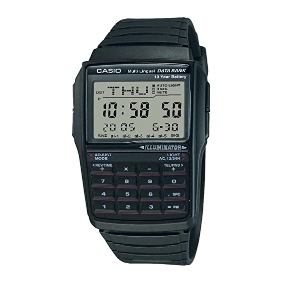 Casio Data Bank Digital Black Dial Men's Watch-EAW-DBC-32-1AV