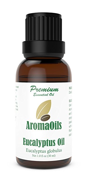 Eucalyptus Essential Oil - AromaOils 1 oz (30 ml) - Best 100% Pure Therapeutic Grade - Used now for Aromatherapy, Natural Home Cleaning Additive, and as part of your Natural First Aid Kit