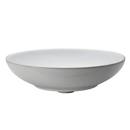 DECOLAV 1467-CWH Ryenne Classically Redefined Round Vitreous China Above-Counter Lavatory Sink, White