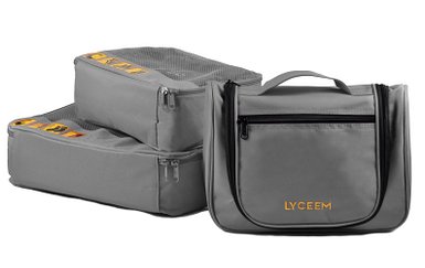 LYCEEM 3 pcs Universal Luggage Organizer Set Packing Cubes Toiletry Bag fit for 20 Inches Trolley Case