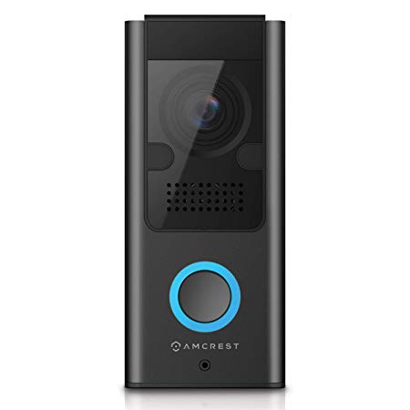Amcrest Video Doorbell Camera, 2.4 GHz WiFi Doorbell Camera, IP55 Weatherproof, Two-Way Audio, 140º Wide Angle, AD110