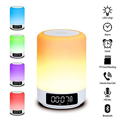 Bluetooth Speaker Lamp, Imbeang Color Changing Lamp Bedside Lamp Touch Control Lamp RGB & LED Kids Night Light Mode, Music Mood Light Table Lamp, Timer, TF Card Music Play, Sleep Mode (Mini light)