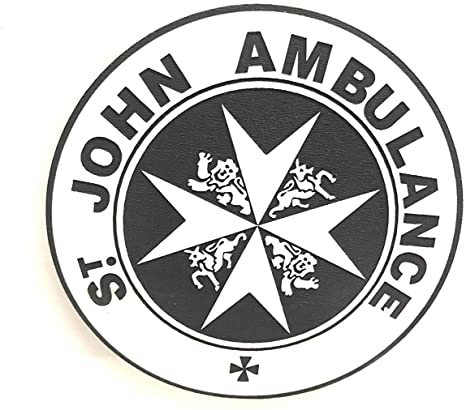 St Johns Ambulance engraved sign Dr Who Tardis police box gift 1 x St Johns Ambulance engraved sign 100mm COMES WITH ADHESIVE BACKING FOR IMMEDIATE & SECURE ATTACHMENT ***WHITE LAMINATE ENGRAVED WITH BLACK LETTERS*** ***BRITISH MADE*** ***IN STOCK***