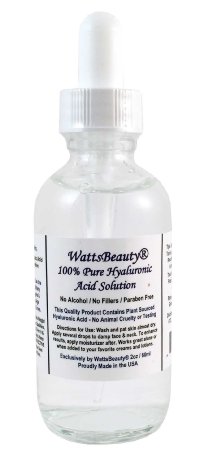 Anti Aging Wrinkle Serum of 100 Pure Hyaluronic Acid for Face - No Alcohol No Parabens Vegan and USA - HA Is Not a Harsh Acid HA is Present in Every Area of Our Body and Simply Decreases with Age Causing Sagging Wrinkles Dry Skin and Fine Lines - 2oz Dropper