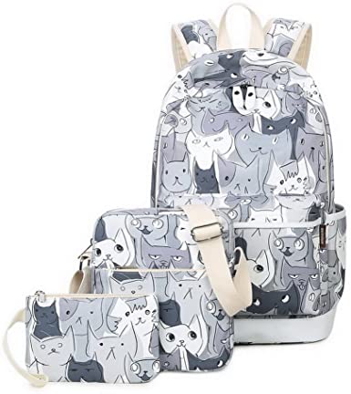Joymoze Cute School Backpack for Girl Stylish Backpack Set 3 Pieces for Women