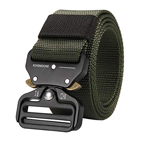 KingMoore Men's Tactical Belt Heavy Duty Webbing Belt Adjustable Military Style Nylon Belts