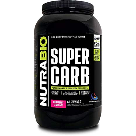 NutraBio Super Carb (Raspberry Lemonade, 60 Servings)