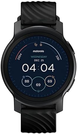 Motorola Moto Watch 100-42mm Smartwatch with GPS for Men & Women, Up to 14 Day Battery, 24/7 Heart Rate, SpO2, 5ATM Water Resistant, Always-on Display, iOS Android Compatible - Phantom Black