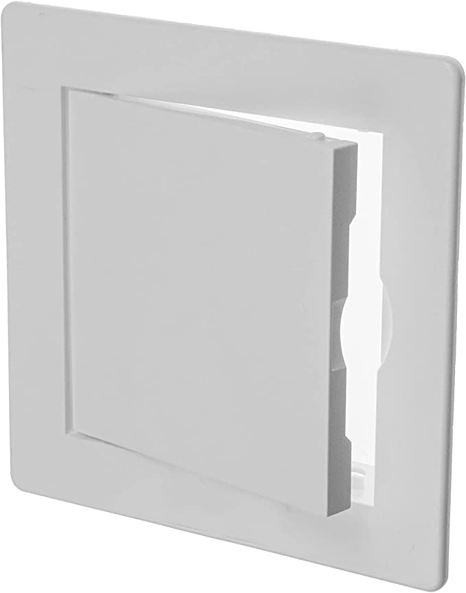 4" x 4" White Plastic Access Panel. Service Shaft Door Panel. Plumbing, Electricity, Heating, Alarm Wall Access Panel for Drywall. Bathroom Services Access Hole Cover. (4" x 4")