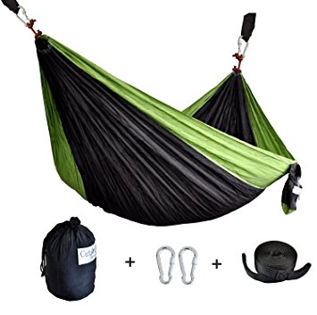 Cutequeen Double Nest Parachute Camping Hammock with Tree Straps by For Travel Camping,Backpacking,Kayaking