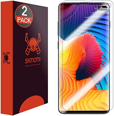 Skinomi Screen Protector Compatible with Samsung Galaxy S10 Plus (S10  6.4 inch)(2-Pack)(Edge to Edge, Full Coverage)(Will NOT Work withVerizon Galaxy S10 5G 6.7) Clear TechSkin Non-Bubble HD Film