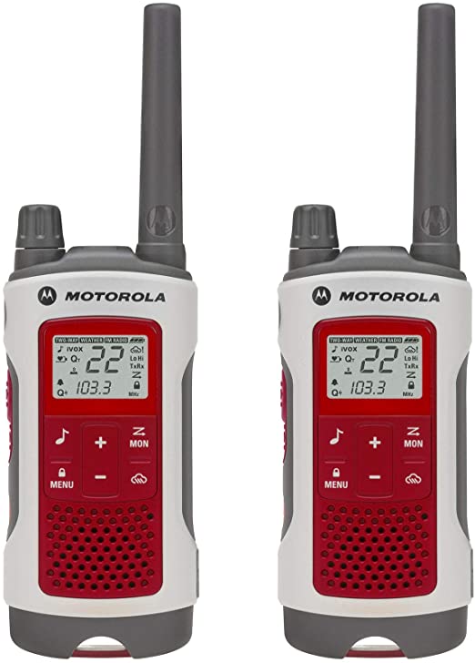 Motorola Solutions T482 Emergency Preparedness White W/Red Rechargeable Two Pack