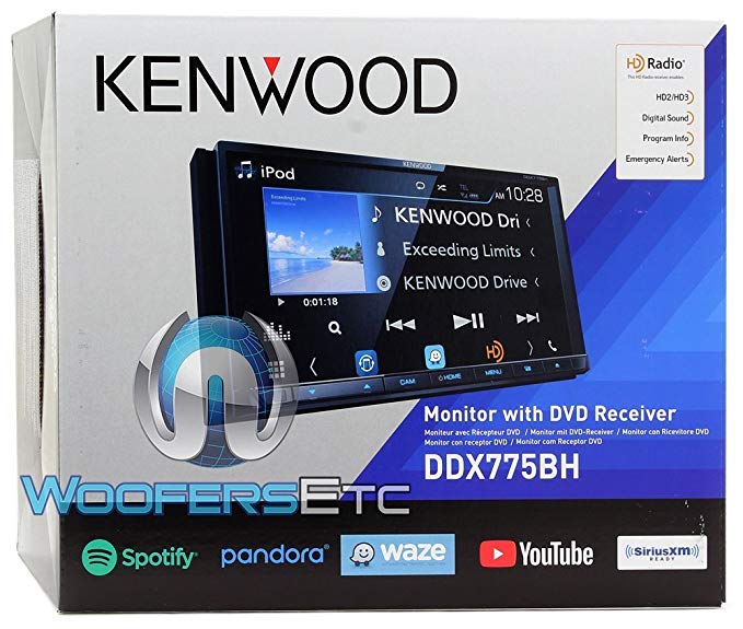 Kenwood DDX775BH In-Dash 2-DIN 6.95" Touchscreen DVD Receiver with Spotify, Waze, YouTube and Pandora via Weblink