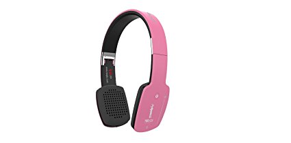 Wireless Bluetooth Stereo Headphones with Built-In Microphone - Connects to 2 Devices - NeoJDX - Pink