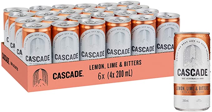 Cascade Lemon Lime and Bitters Multipack Mini Cans 24 x 200mL