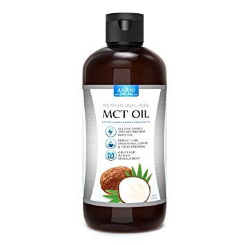 Anjou MCT Oil 16 oz, C8 C10 Derived from Non-GMO Coconuts, Weight Management, Boost Metabolism, Sustain Energy, Keto, Paleo and Vegan Diet Approved, Gluten Free, BPA Free