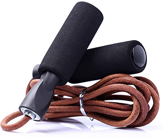 INZENYN Sports Jump Ropes Durable Playground Cowhide Rope for Womens/Mens Brown