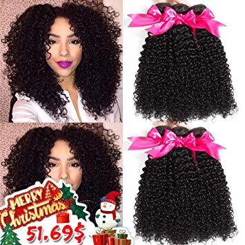 Hermosa 10A Brazilian Curly Hair 3 Bundles 12 14 16inch Good Quality Curly Weave Human Hair Bundles Soft Remy Hair