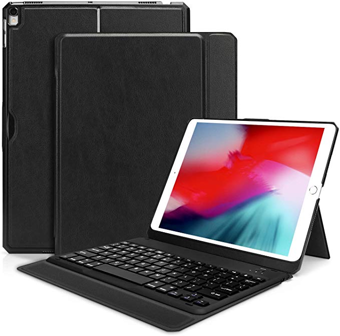 OMOTON Detachable Keyboard Case for iPad Pro 10.5/Air 10.5/Air 3, Ultra-thin Bluetooth Keyboard Case with Built-in Stand, Lightweight, Black