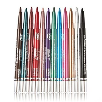 BTYMS 12 PCS Colorful Waterproof Eyeliner Eyebrow Pencil Pen Makeup Cosmetic Set Kit Tool
